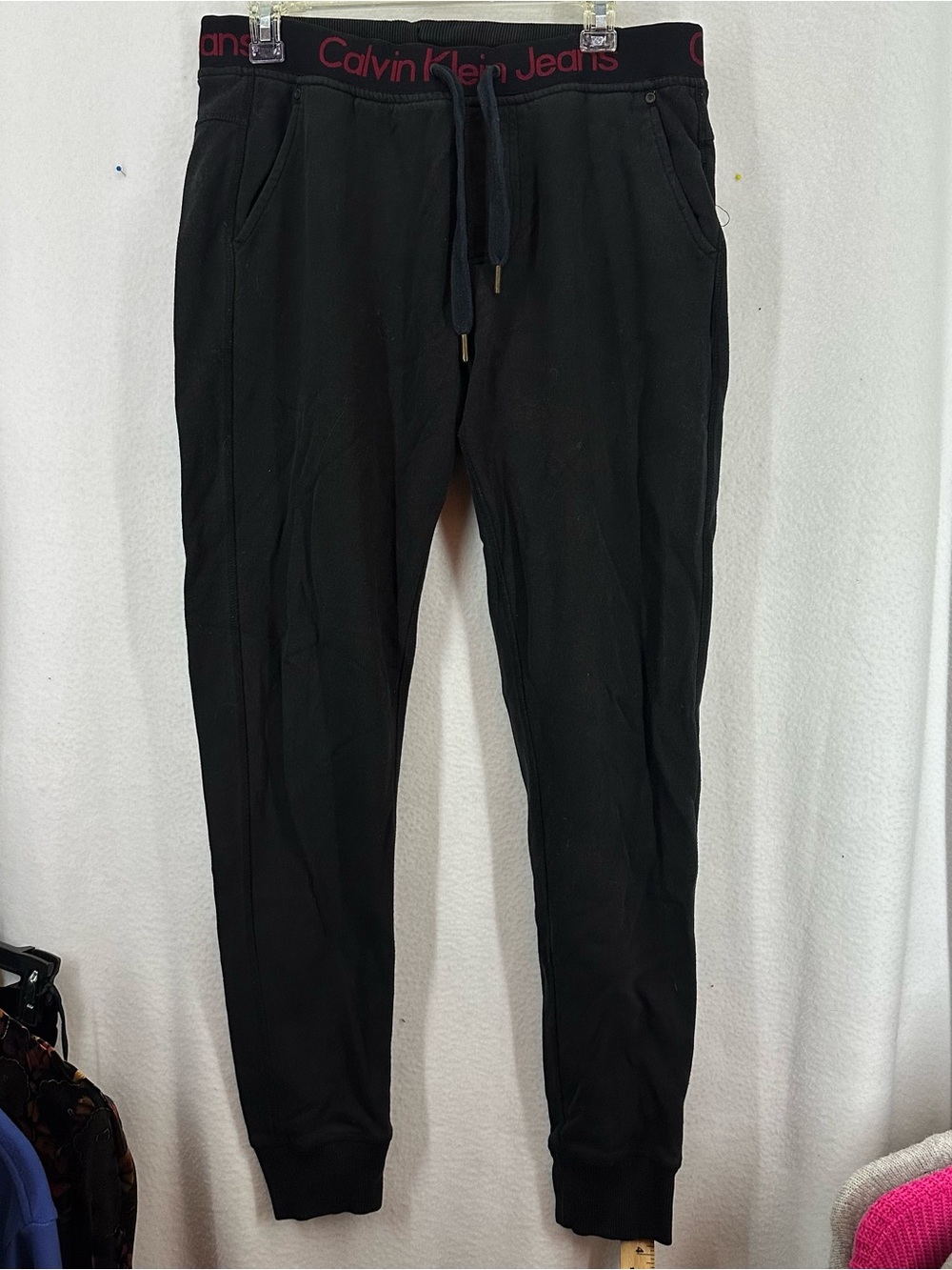Calvin Klein Jeans Black Jogger Sweatpants Men’s Small Drawstring Lounge